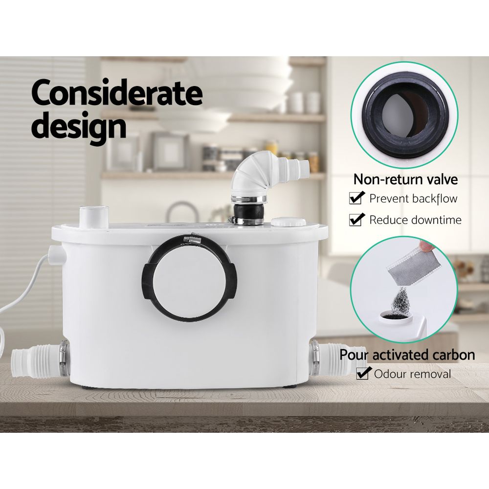 Sewage Pumps: Giantz Macerator Sewerage Pump Waste Water Marine Toilet Disposal Unit Clean