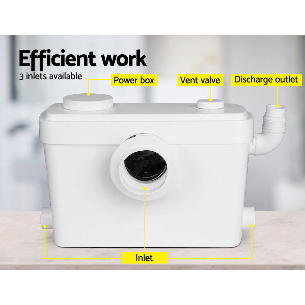 Sewage Pumps: Giantz Macerator Sewerage Pump Waste Water Marine Toilet Disposal Unit Laundry