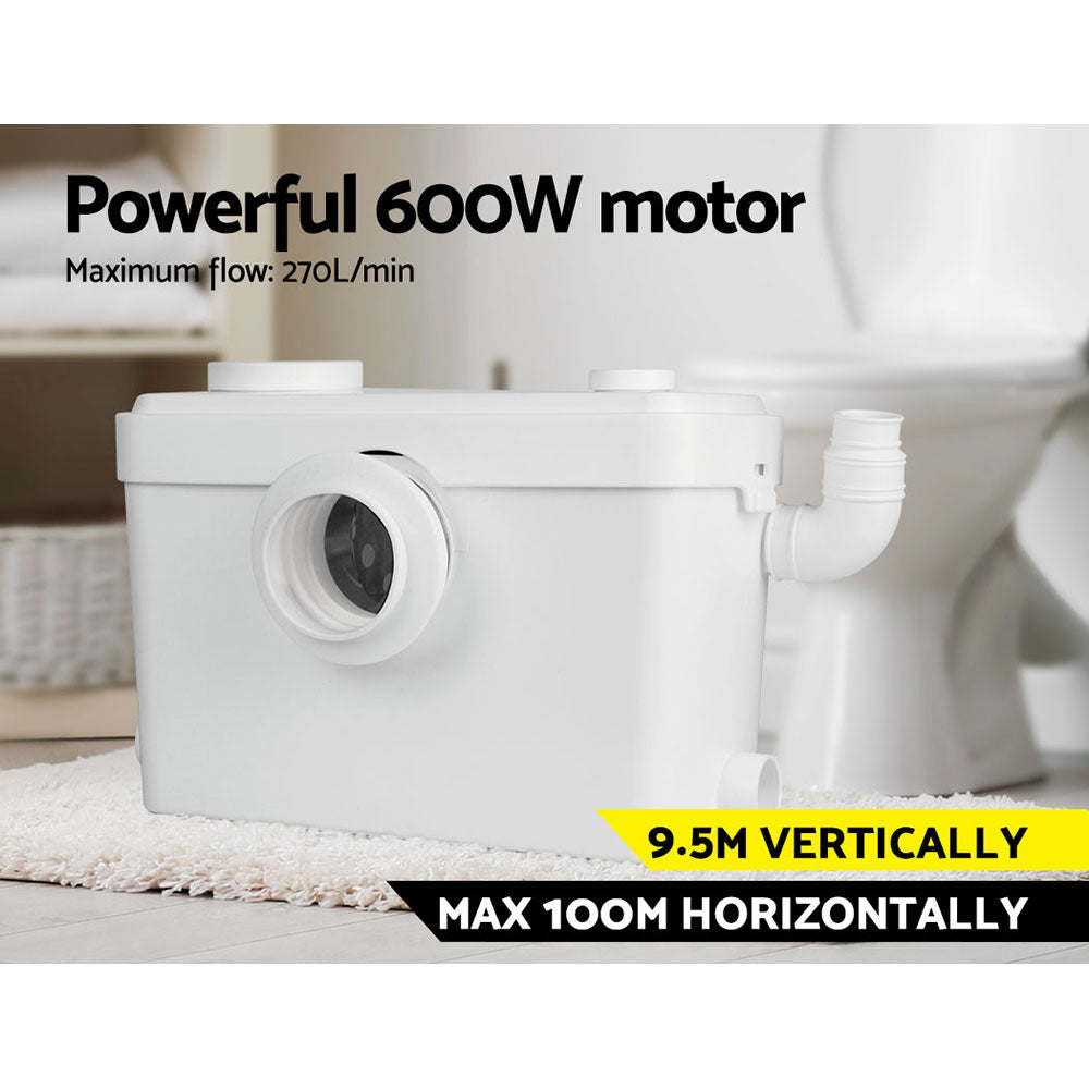 Sewage Pumps: Giantz Macerator Sewerage Pump Waste Water Marine Toilet Disposal Unit Laundry