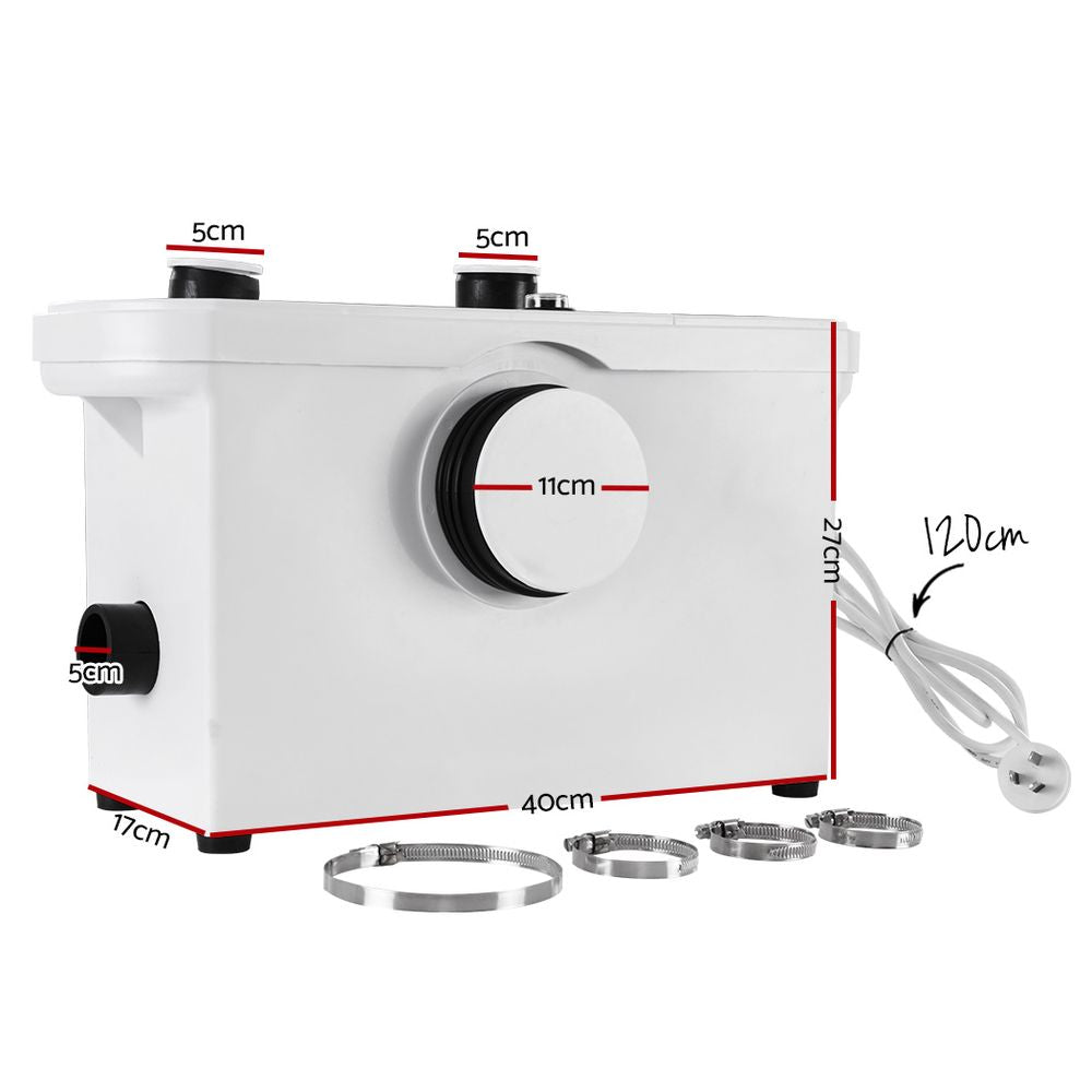 Sewage Pumps: Giantz Macerator Sewerage Pump Waste Water Marine Toilet Disposal Laundry Unit