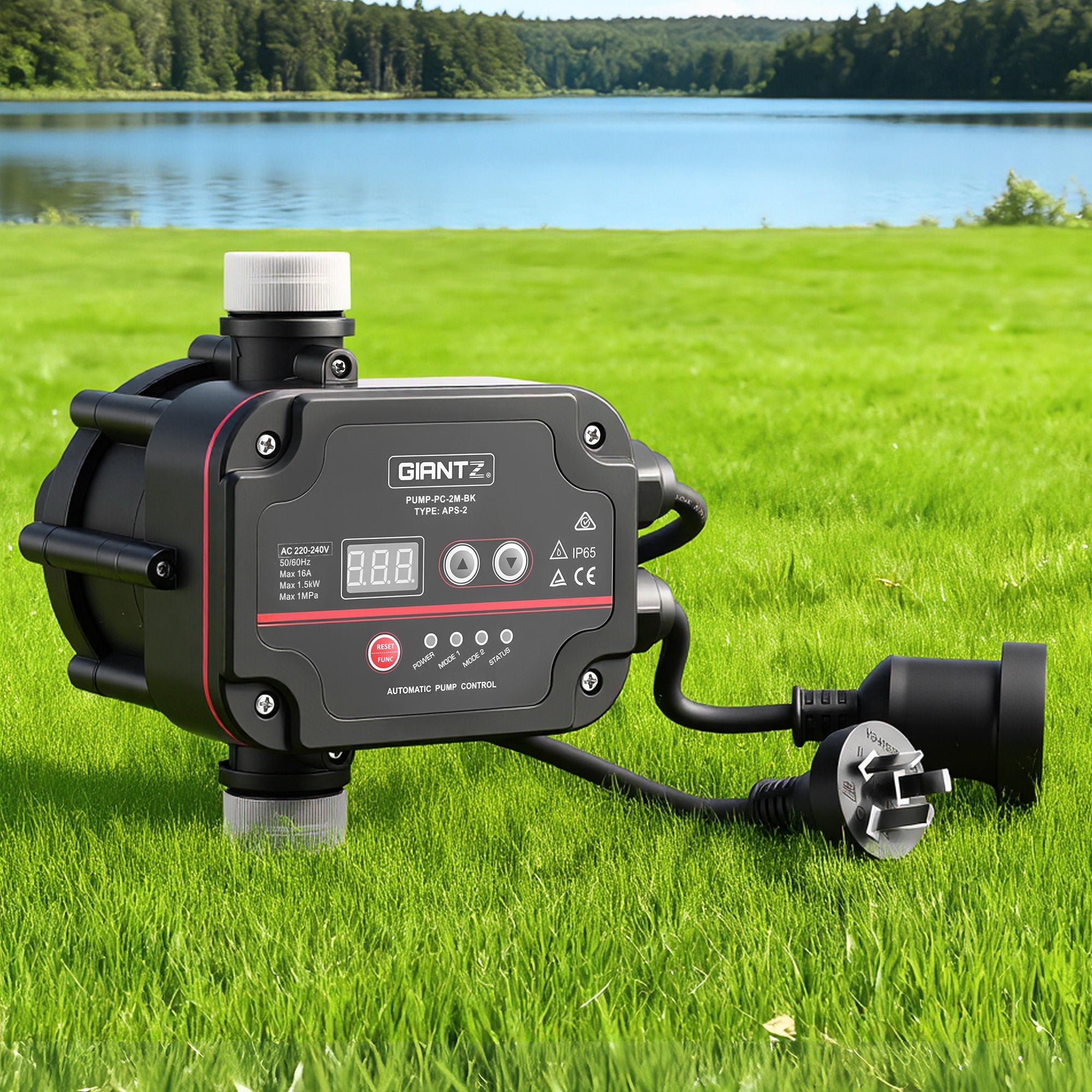 Irrigation Pumps: GIANTZ Digital Water Pump Controller 16A 1.5kW Max High Power Pressure Switch Adjustable 10Bar IP65