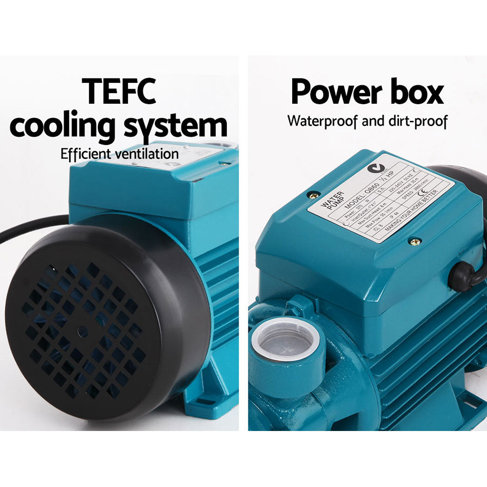 Irrigation Pumps: Giantz Peripheral Water Pump Garden Boiler Car Wash Electric Irrigation QB60