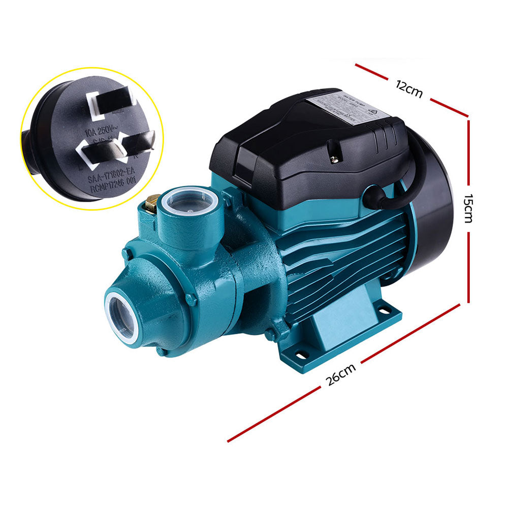 Irrigation Pumps: Giantz Peripheral Water Pump Garden Boiler Car Wash Auto Irrigation House QB60
