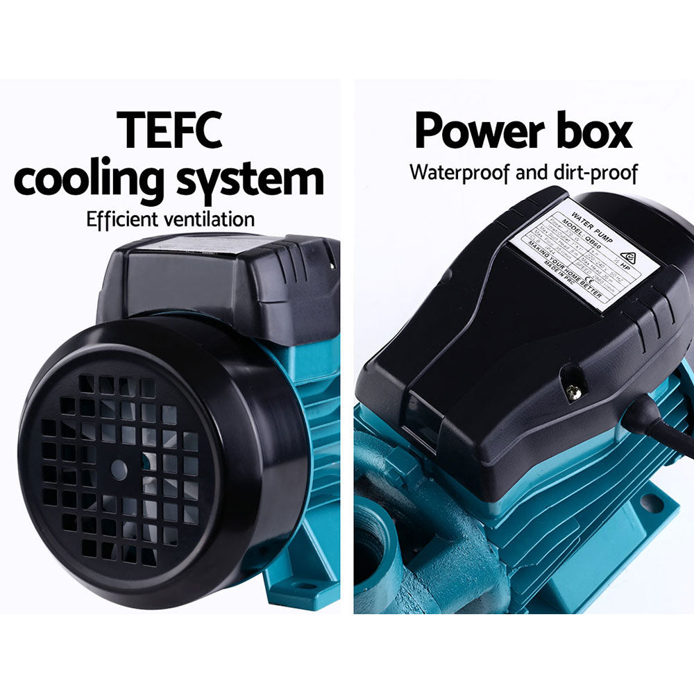 Irrigation Pumps: Giantz Peripheral Water Pump Garden Boiler Car Wash Auto Irrigation House QB60