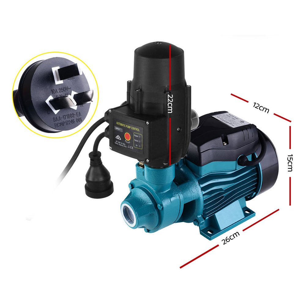 Irrigation Pumps: Giantz Peripheral Water Pump Garden Boiler Car Wash Auto Irrigation QB60 Black