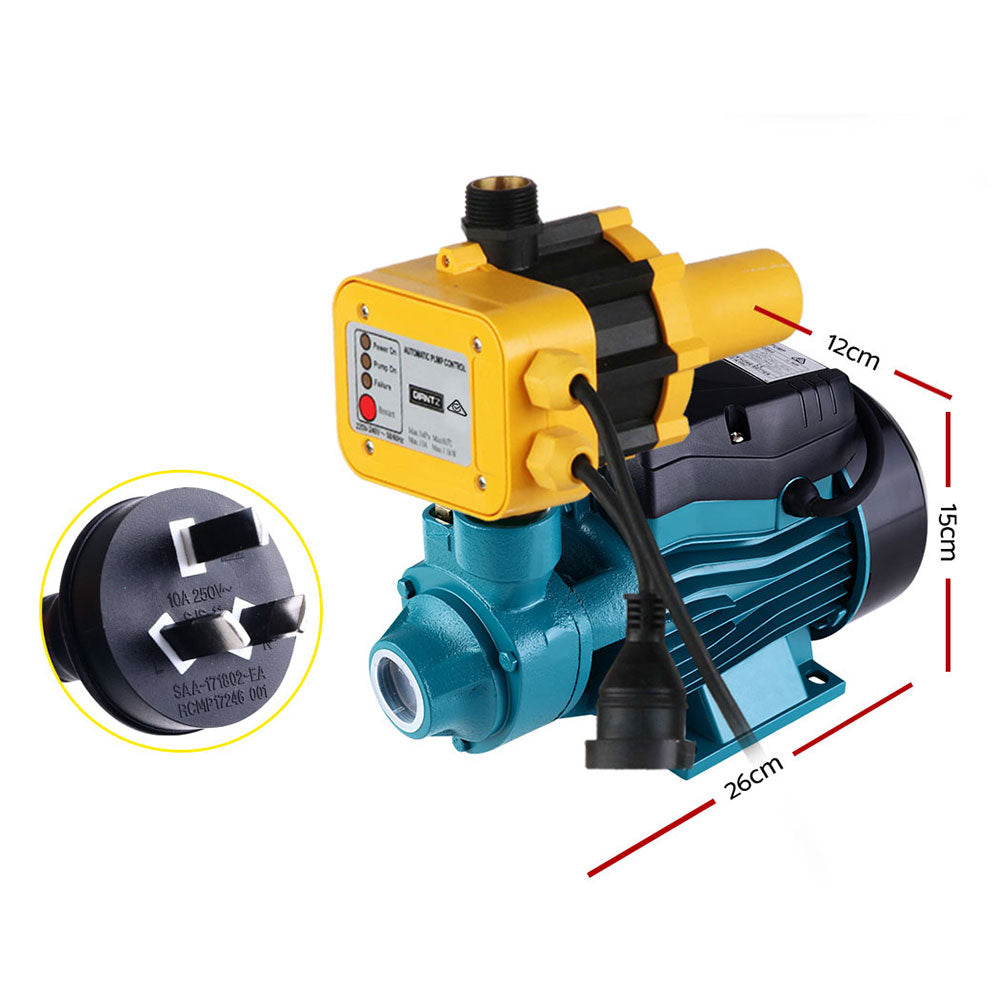 Irrigation Pumps: Giantz Peripheral Water Pump Garden Boiler Car Wash Electric Irrigation QB60 Yellow