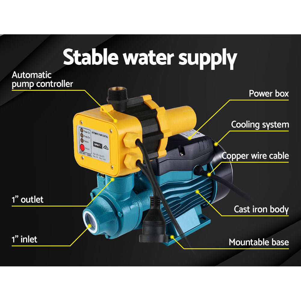 Irrigation Pumps: Giantz Peripheral Water Pump Garden Boiler Car Wash Electric Irrigation QB60 Yellow