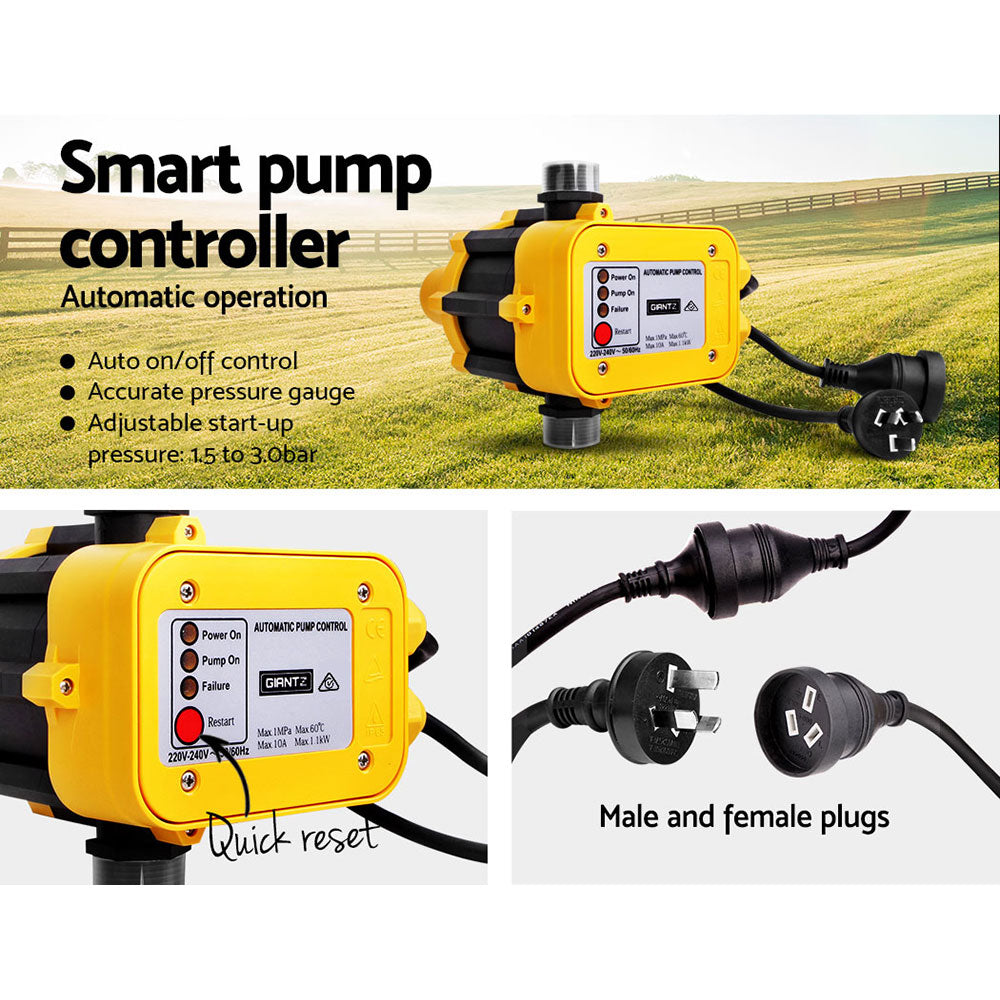 Irrigation Pumps: Giantz Peripheral Water Pump Garden Boiler Car Wash Electric Irrigation QB60 Yellow