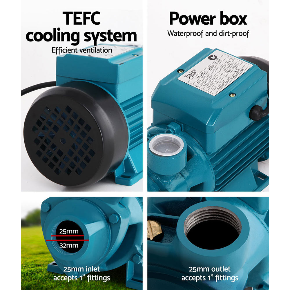 Irrigation Pumps: Giantz Auto Peripheral Pump Clean Water Garden Boiler Car Wash Irrigation QB60
