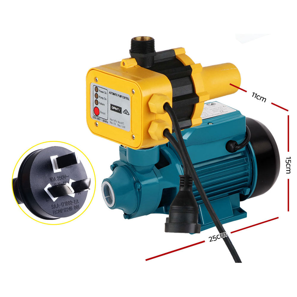 Irrigation Pumps: Giantz Peripheral Pump Auto Controller Clean Water Garden Farm Rain Irrigation