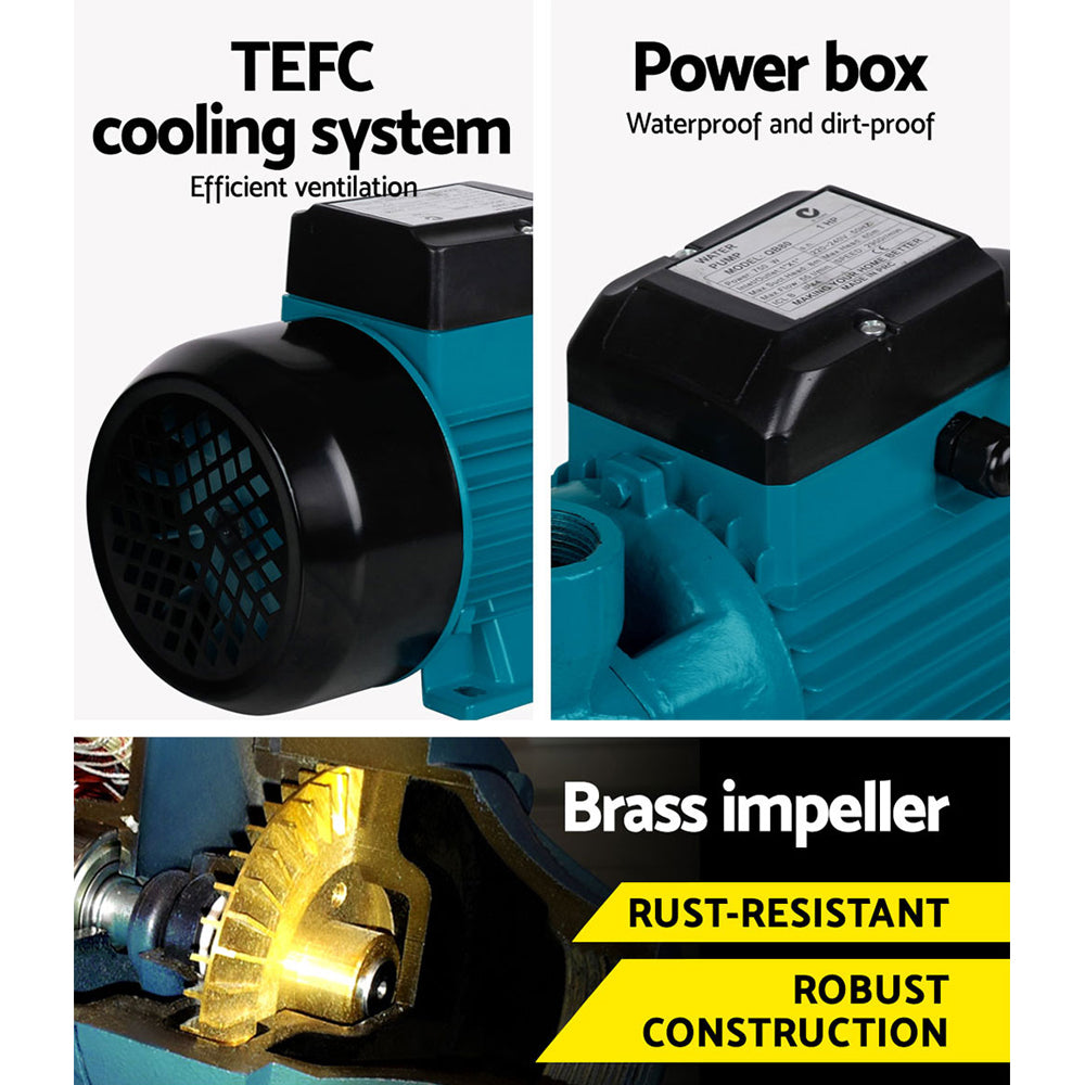Irrigation Pumps: Giantz Peripheral Water Pump Garden Boiler Car Wash Auto Irrigation House QB80