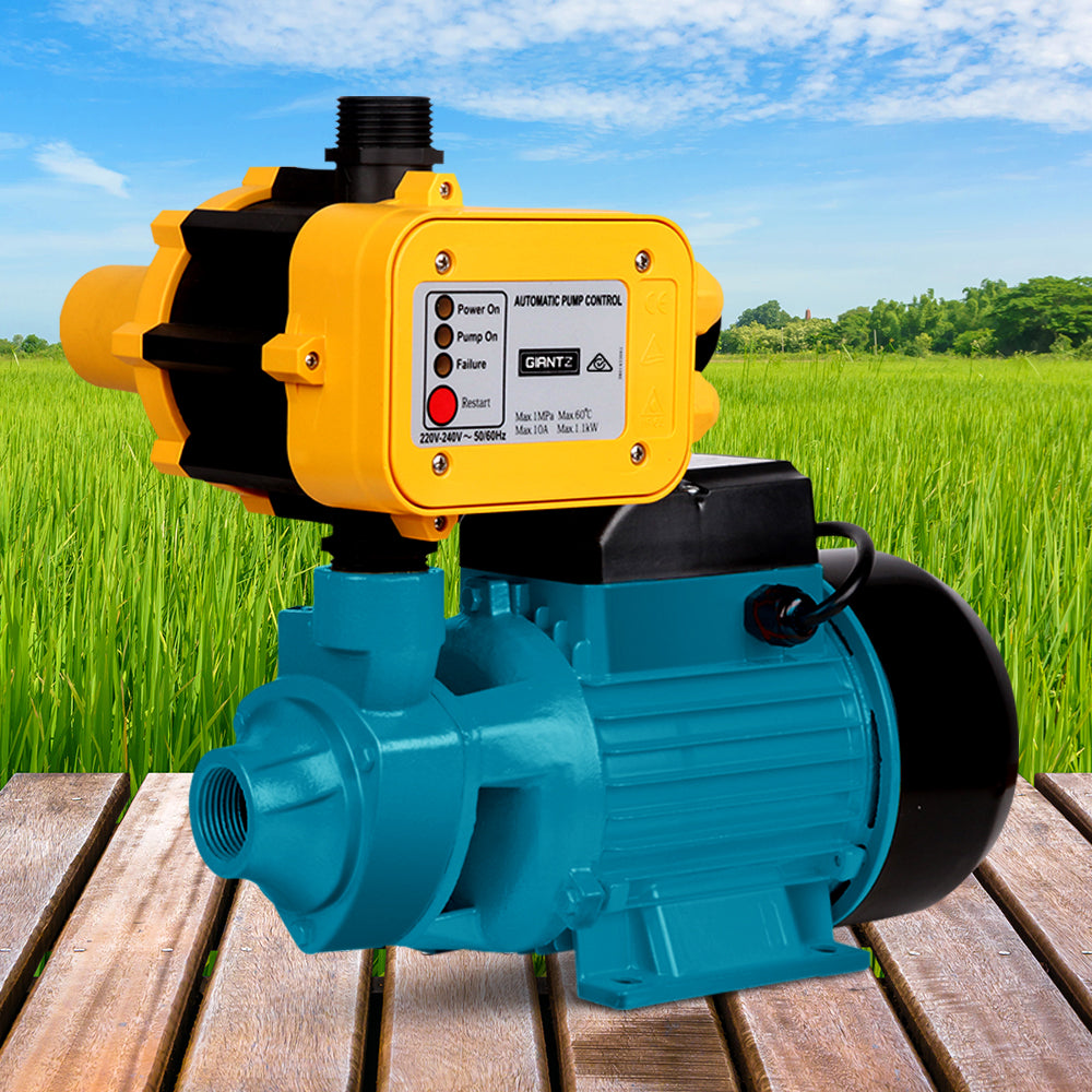 Irrigation Pumps: Giantz Peripheral Water Pump Garden Boiler Car Wash Auto Irrigation QB80 Yellow