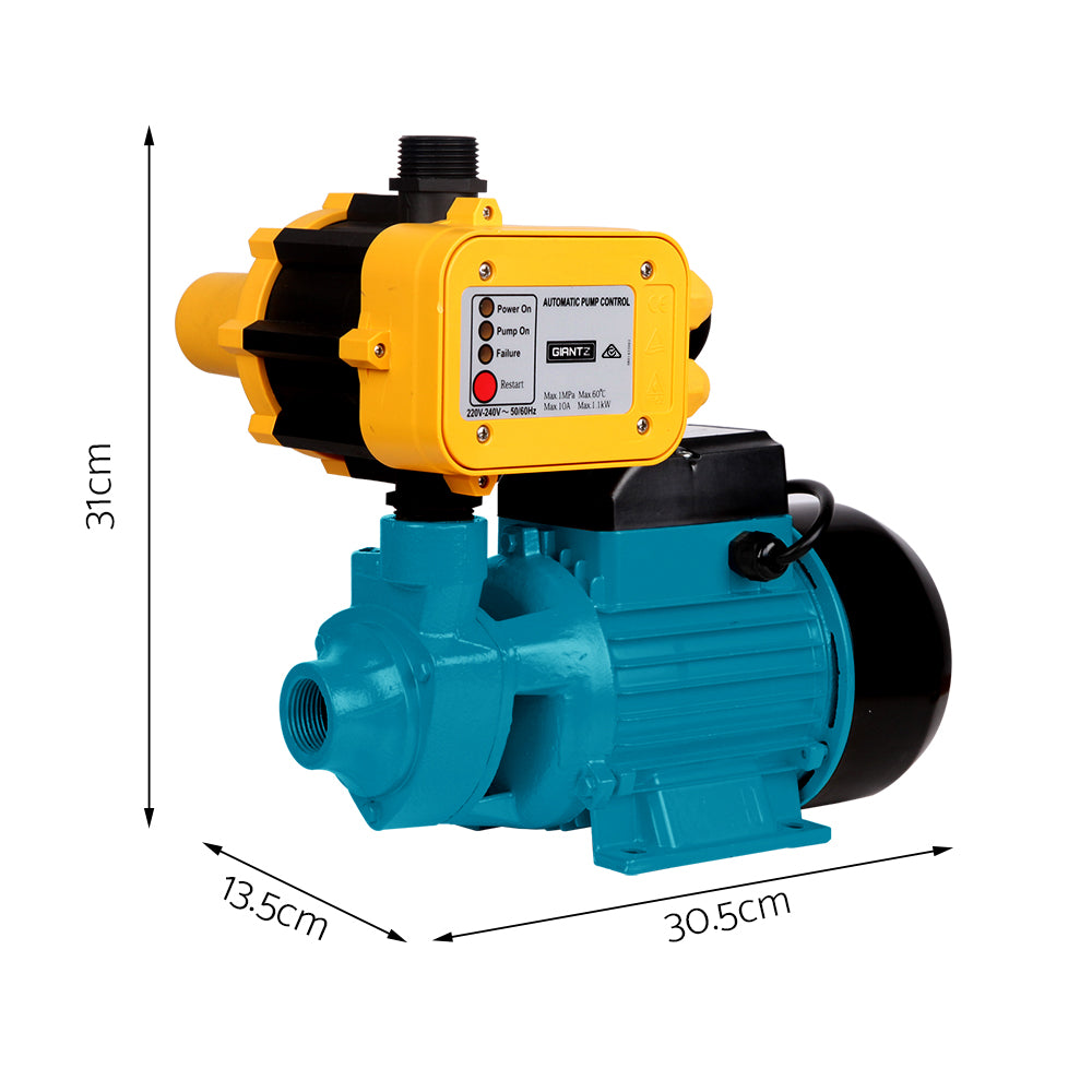 Irrigation Pumps: Giantz Peripheral Water Pump Garden Boiler Car Wash Auto Irrigation QB80 Yellow