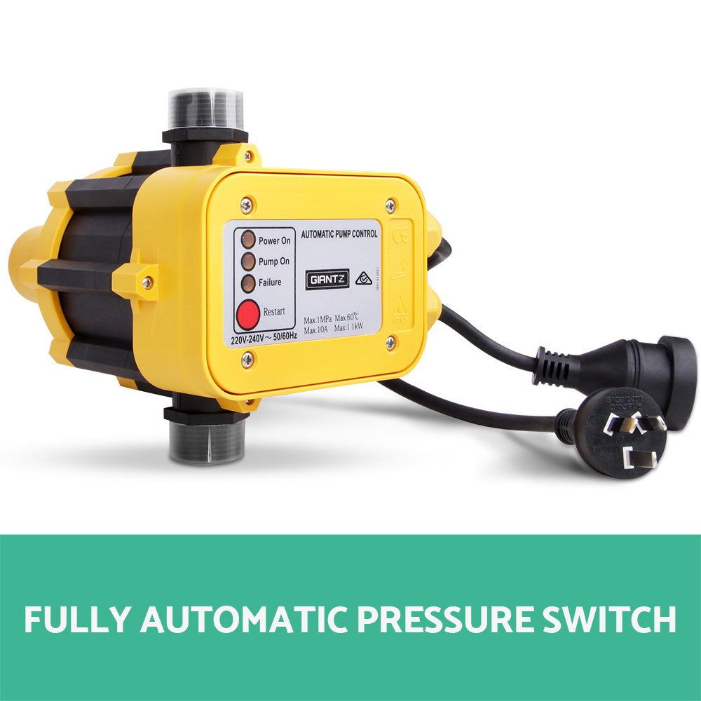 Irrigation Pumps: Giantz Peripheral Water Pump Garden Boiler Car Wash Auto Irrigation QB80 Yellow