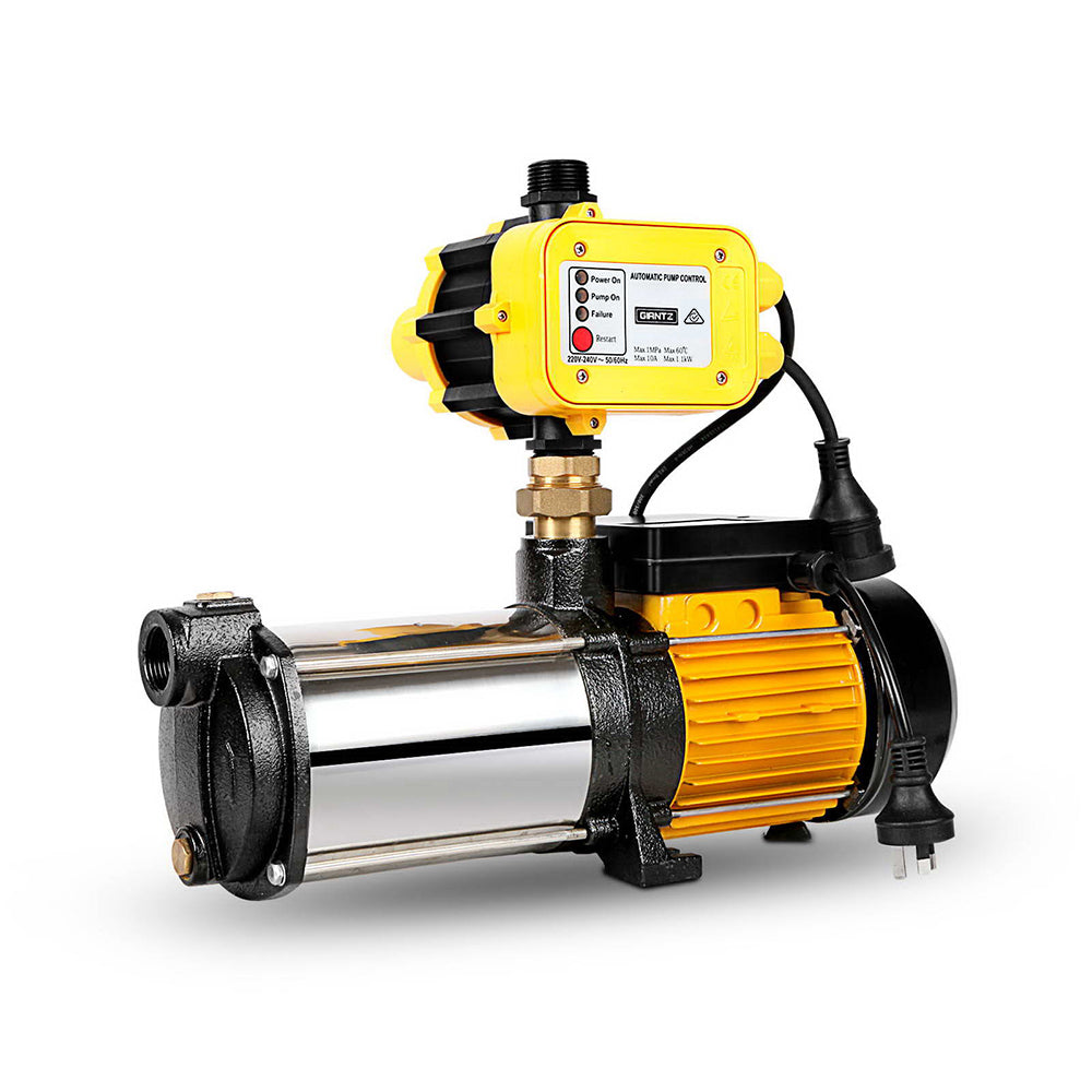 Irrigation Pumps: Giantz 2000W Max 4-Stage Garden Water Pump High Pressure Irrigation Booster Pump, Automatic Multi-Stage External Sprinkler Pump for Rainwater Tank Transfer, Home Farm Lawn, Yellow
