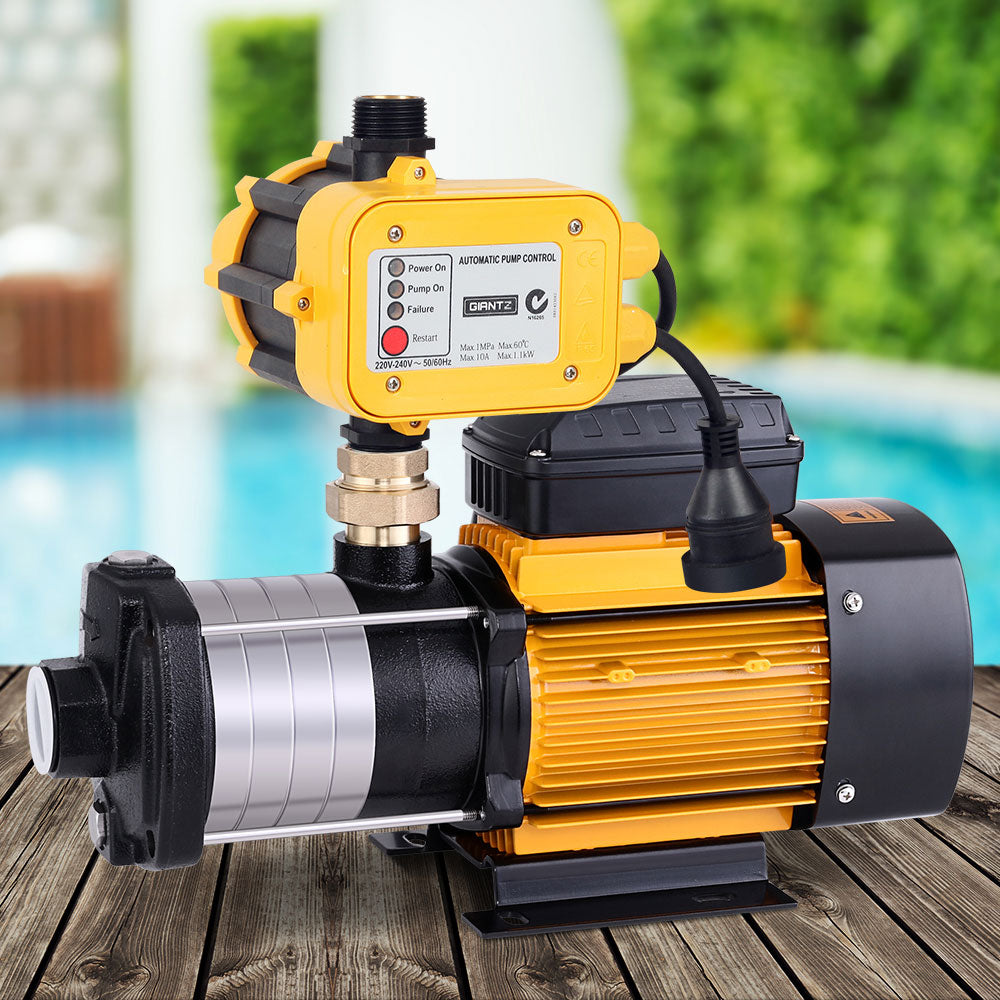 Irrigation Pumps: Giantz Garden Water Pump High Pressure 2000W Max 5 Stage Tank Irrigation Transfer Booster Yellow