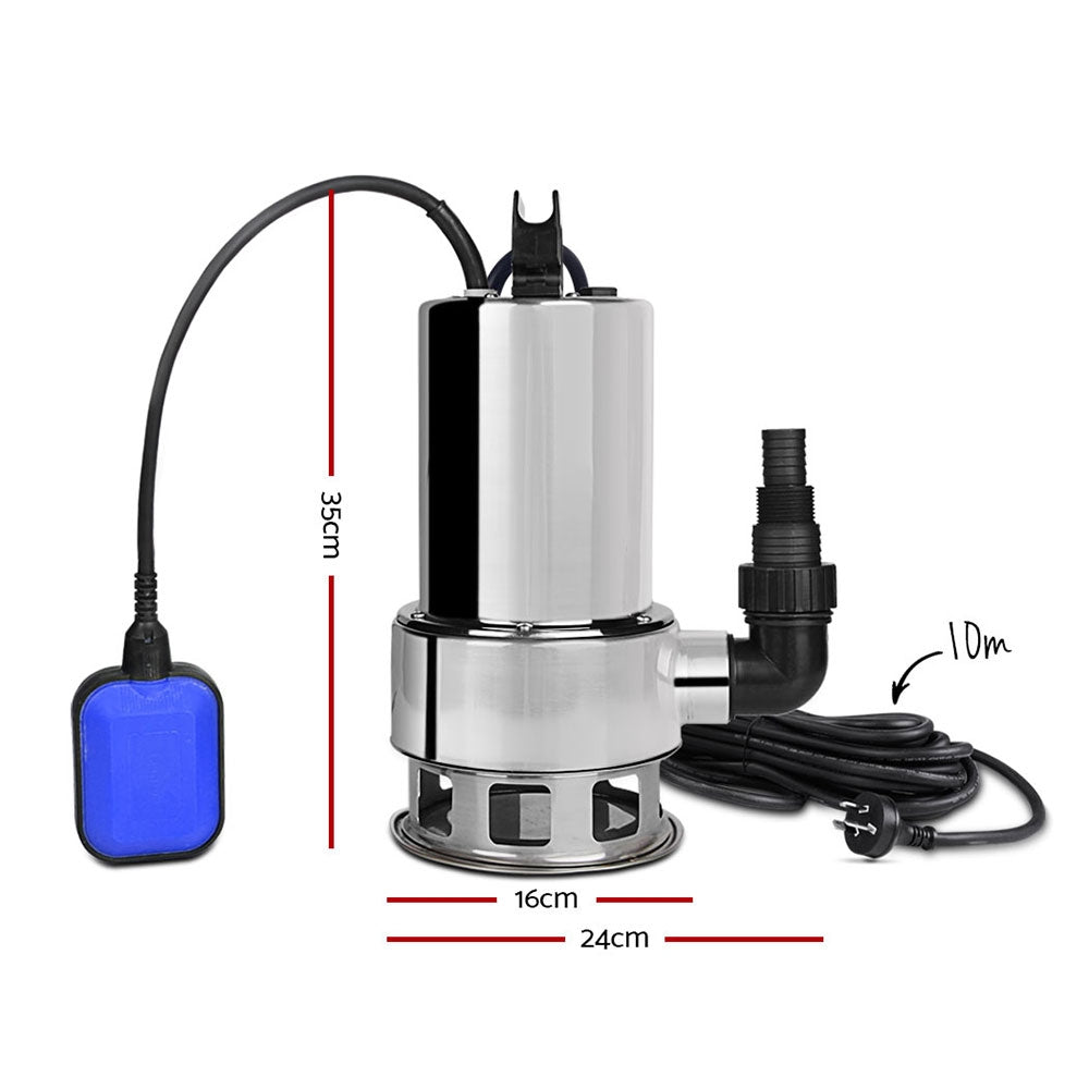 Sewage Pumps: Giantz 1800W Max. Submersible Dirty Water Pump Bore Tank Well Steel Automatic Clean