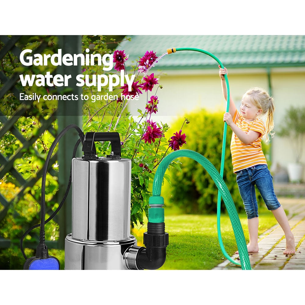 Sewage Pumps: Giantz 1800W Max. Submersible Dirty Water Pump Bore Tank Well Steel Automatic Clean