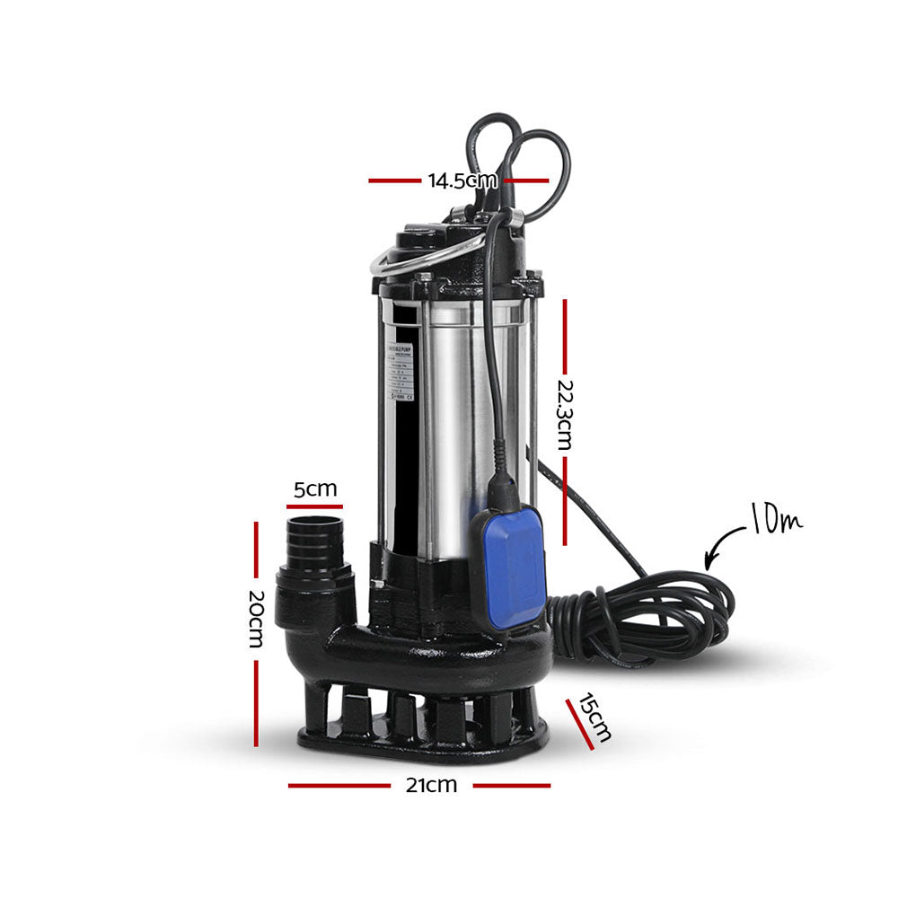 Sewage Pumps: Giantz 2000W Max. Submersible Dirty Water Pump Bore Tank Well Steel Automatic