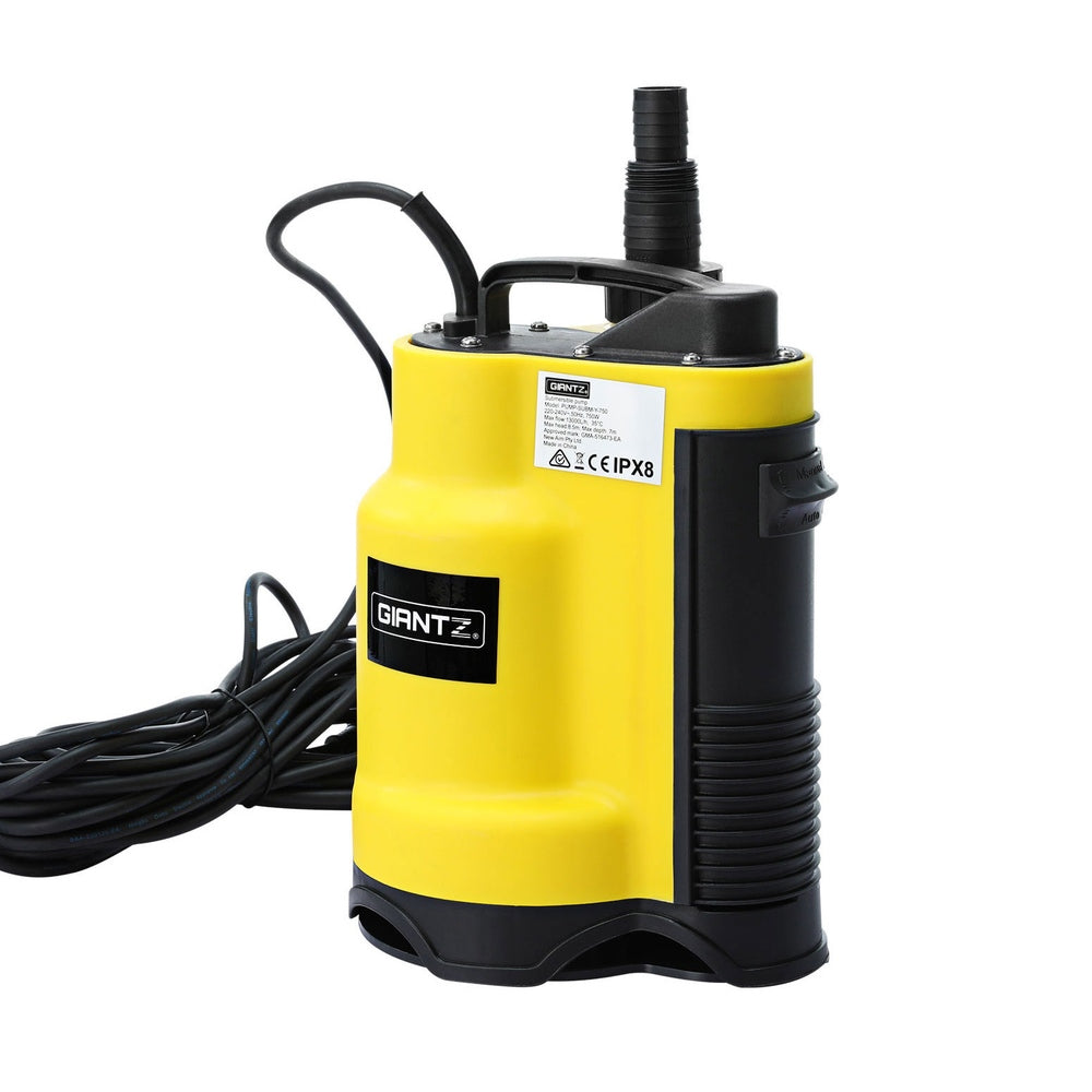 Sewage Pumps: Giantz Garden Water Submersible Pump 750W Dirty Bore Sewerage Tank Well Steel