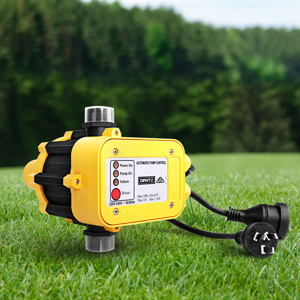 Irrigation Pumps: Giantz Water Pressure Pump Controller Auto Switch Control Electric Electronic Yellow