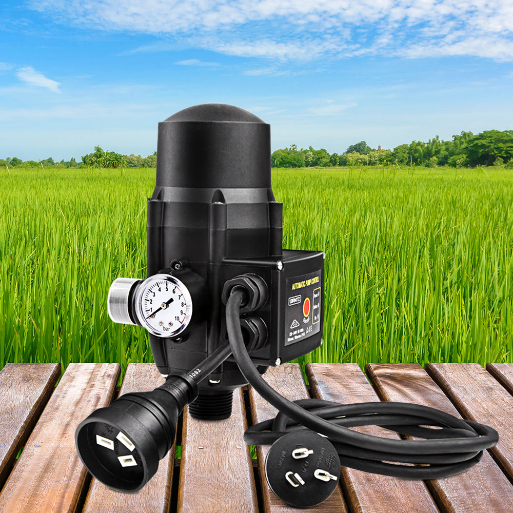 Irrigation Pumps: Giantz Water Pressure Pump Controller Auto Switch Control Electric Electronic Black