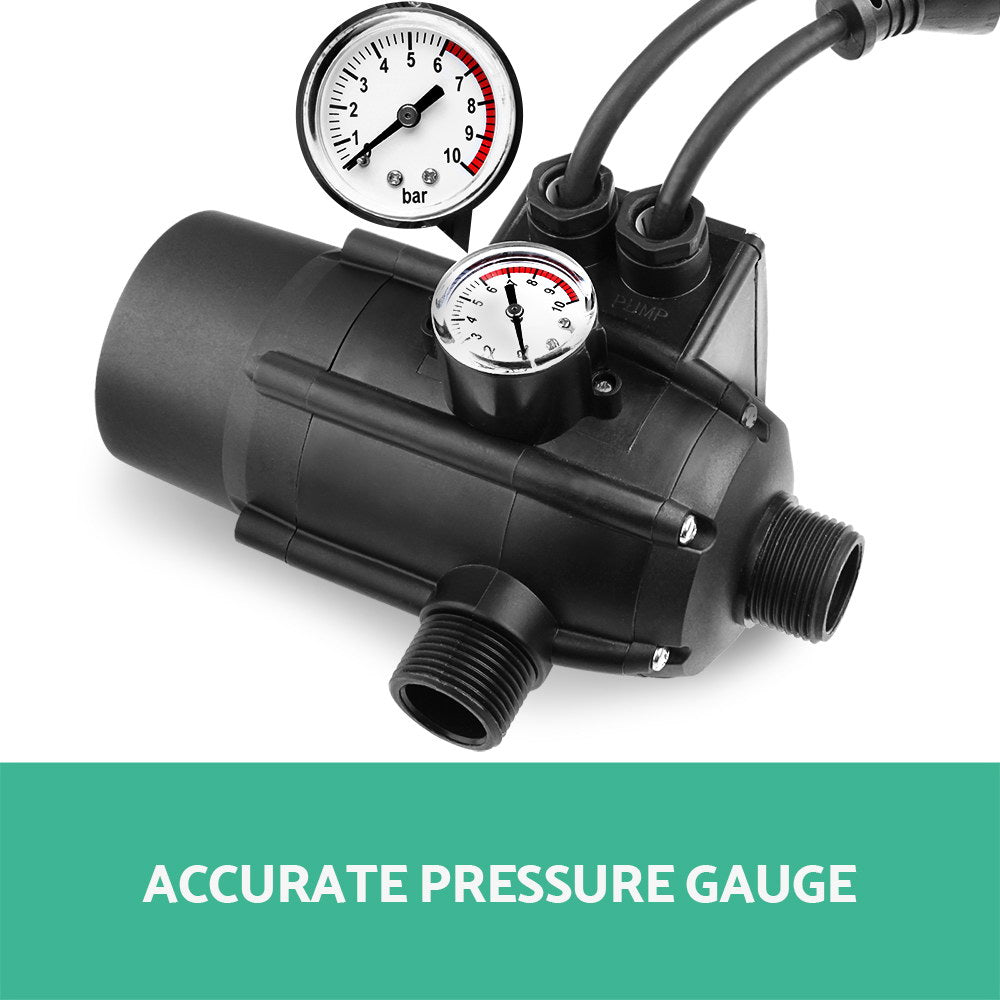 Irrigation Pumps: Giantz Water Pressure Pump Controller Auto Switch Control Electric Electronic Black