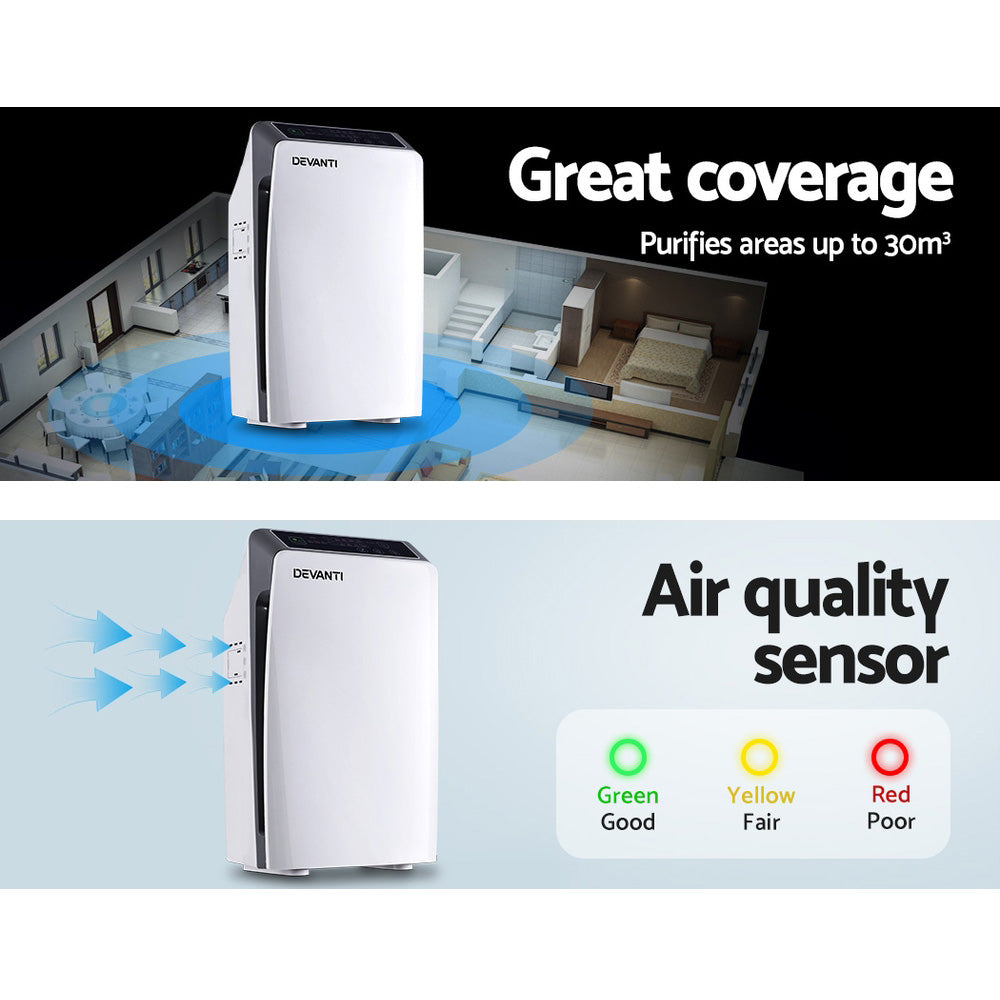 Purifiers: Devanti Air Purifier 4 Stage HEPA Filter
