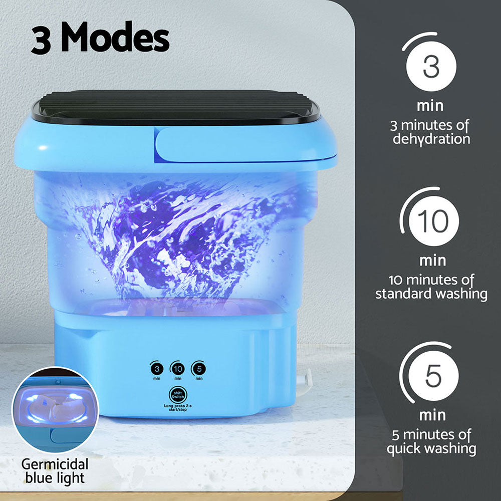 Washing Machines: Devanti Portable Washing Machine 4.5L Blue