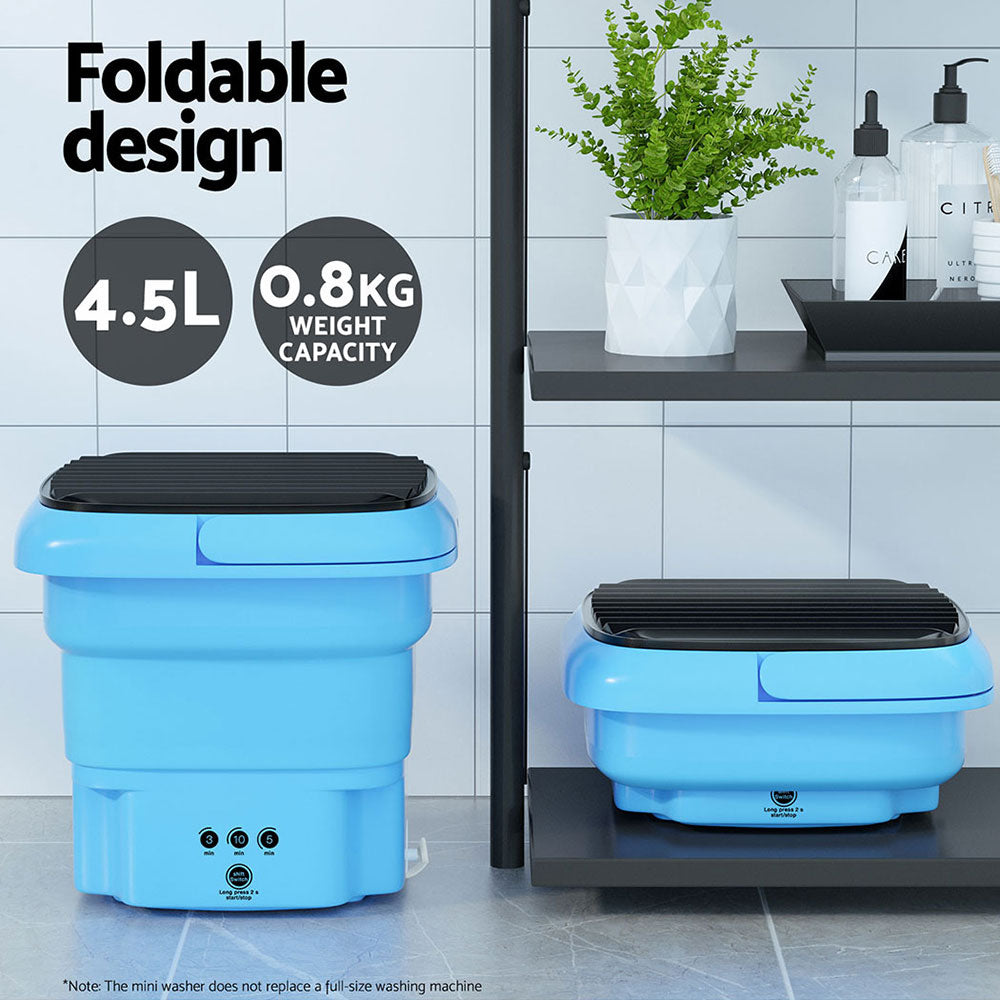 Washing Machines: Devanti Portable Washing Machine 4.5L Blue