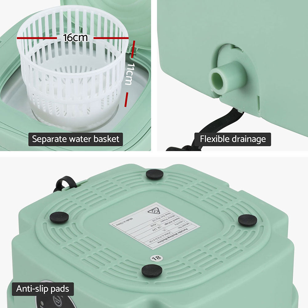 Greenhouses & Accessories: Devanti Portable Washing Machine 8L Green