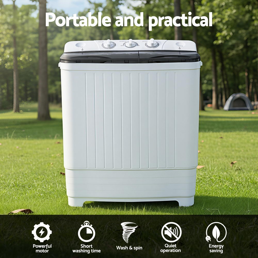 Washing Machines: Devanti Portable Washing Machine Twin Tub 4.5KG