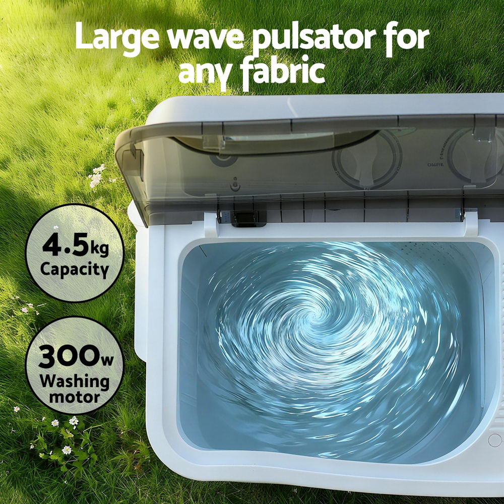 Washing Machines: Devanti Portable Washing Machine Twin Tub 4.5KG