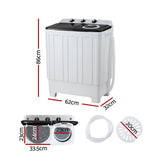Devanti Portable Washing Machine Twin Tub 7KG White