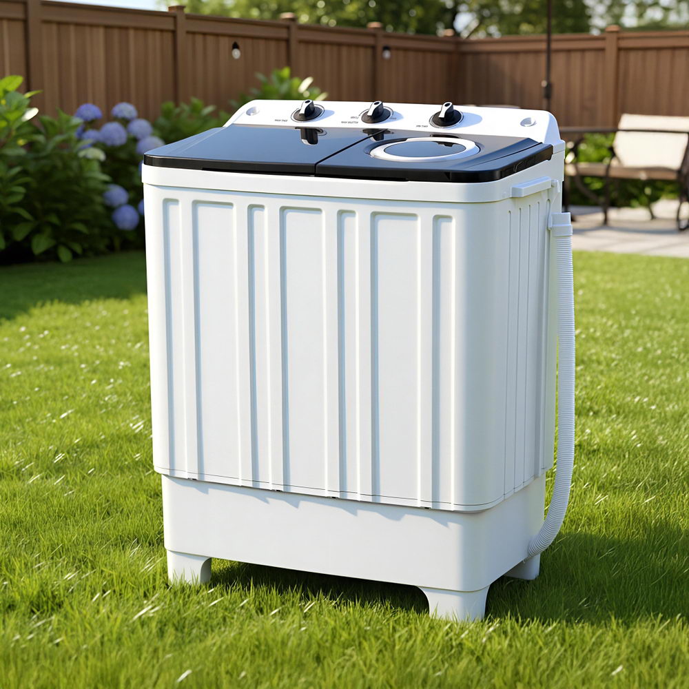 Washing Machines: Devanti Portable Washing Machine Twin Tub 7KG White