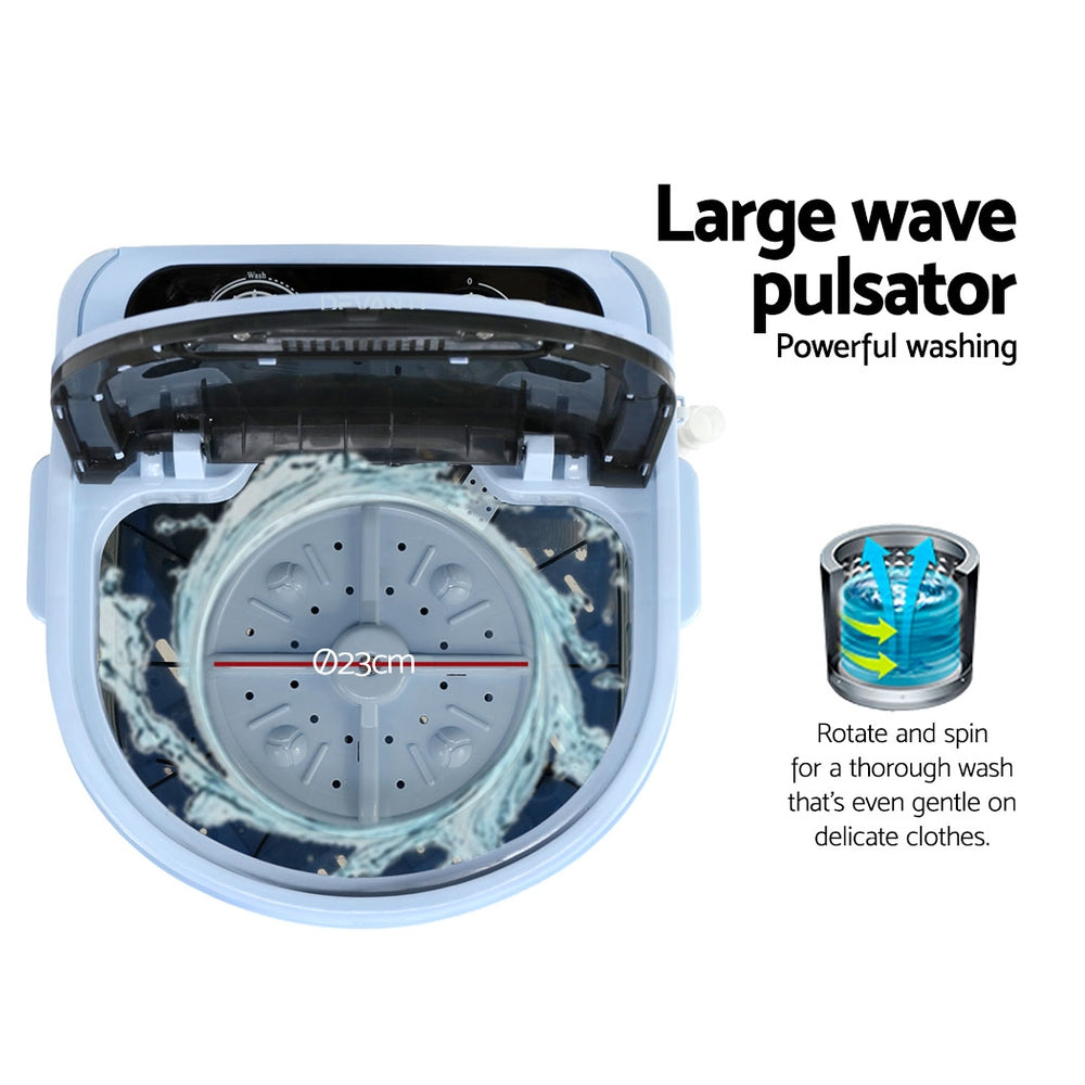 Washing Machines: Devanti Portable Washing Machine 3KG Black