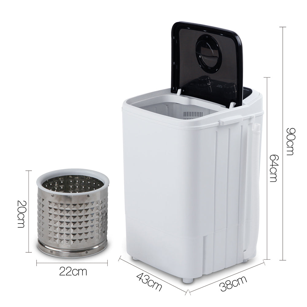 Washing Machines: Devanti Portable Washing Machine 4.6KG Black