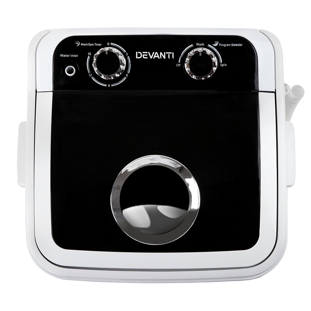 Washing Machines: Devanti Portable Washing Machine 4.6KG Black
