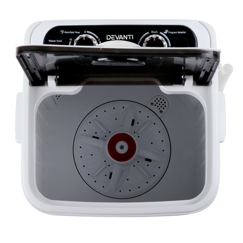 Washing Machines: Devanti Portable Washing Machine 4.6KG Black