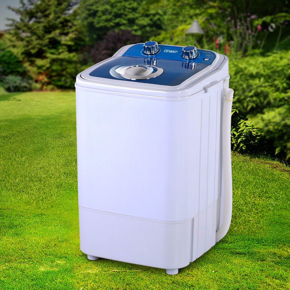 Washing Machines: Devanti Portable Washing Machine 4.6KG Blue