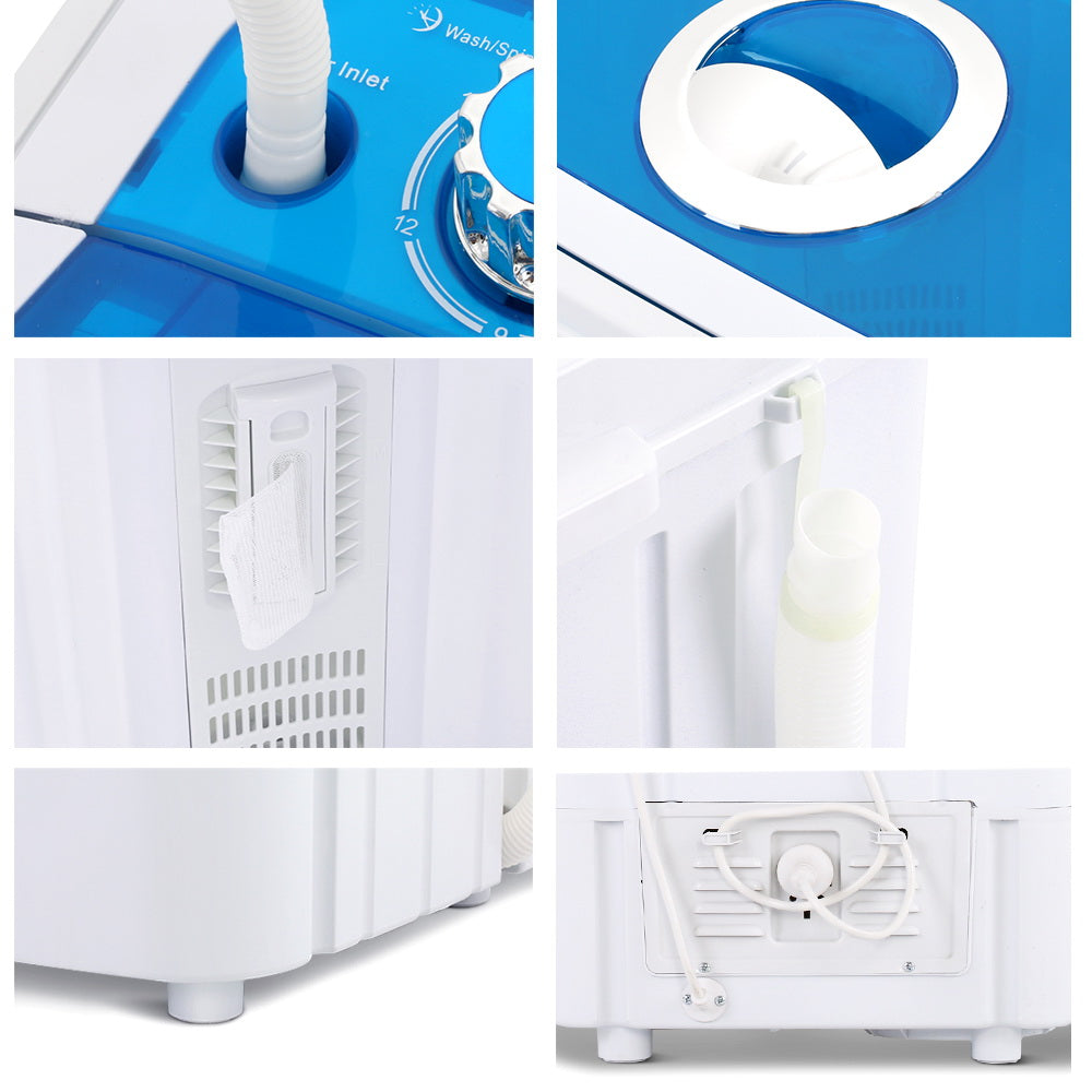 Washing Machines: Devanti Portable Washing Machine 4.6KG Blue