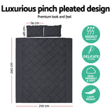 Duvet Covers: Giselle Bedding Quilt Cover Set Diamond Pinch Black King