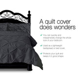 Duvet Covers: Giselle Bedding Quilt Cover Set Diamond Pinch Black King