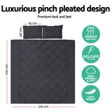 Duvet Covers: Giselle Bedding Quilt Cover Set Diamond Pinch Black Queen