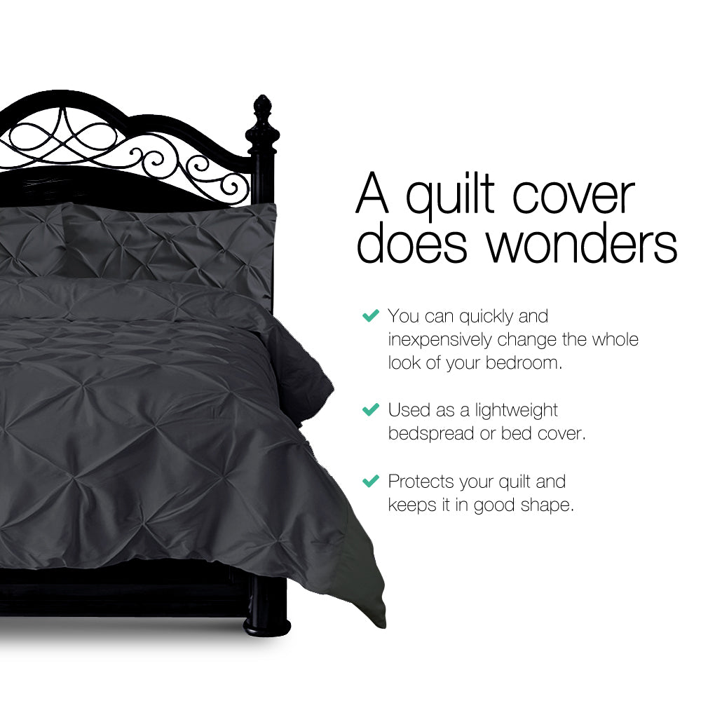 Duvet Covers: Giselle Bedding Quilt Cover Set Diamond Black Super King