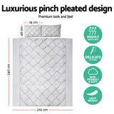 Duvet Covers: Giselle Bedding Quilt Cover Set Diamond Pinch Grey King
