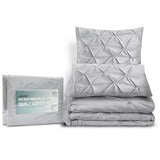 Duvet Covers: Giselle Bedding Quilt Cover Set Diamond Pinch Grey King