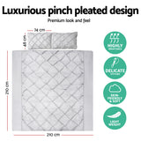 Duvet Covers: Giselle Bedding Quilt Cover Set Diamond Pinch Grey Queen
