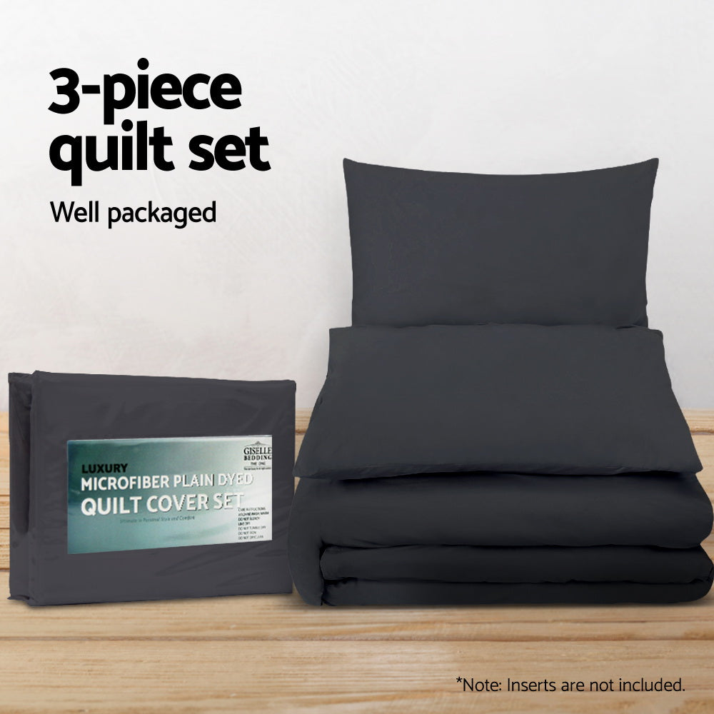 Duvet Covers: Giselle Bedding Quilt Cover Set Classic Black Super King