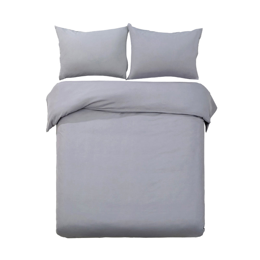 Duvet Covers: Giselle Bedding Quilt Cover Set Classic Grey King